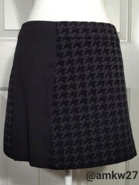 New Black Houndstooth Mini Skirt by RACHEL Rachel Roy Size 8